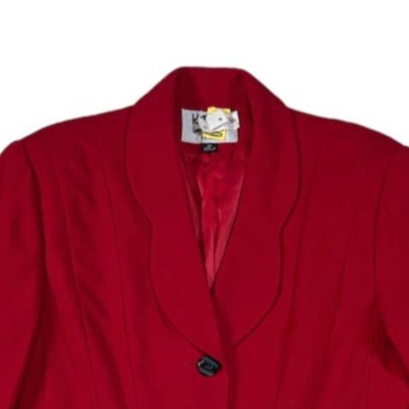 Kasper Wool Red Blazer | Size 12 - Picture 3 of 4